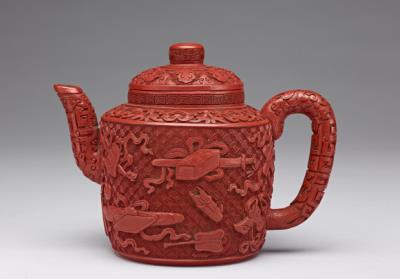 图片[2]-Purple-granule teapot with assorted treasures decoration in craved lacquer, Qing dynasty, Qianlong reign (1736-1795)-China Archive